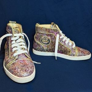 Christian Louboutin Glitter High-Top Sneakers